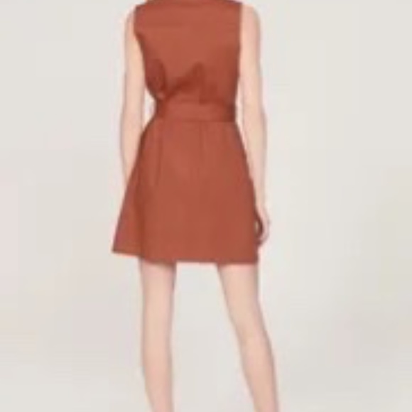 COPY - Toccin X RTR Brown Trench Wrap Dress sz. 12 $425 Flaw/Stains - Picture 3 of 8